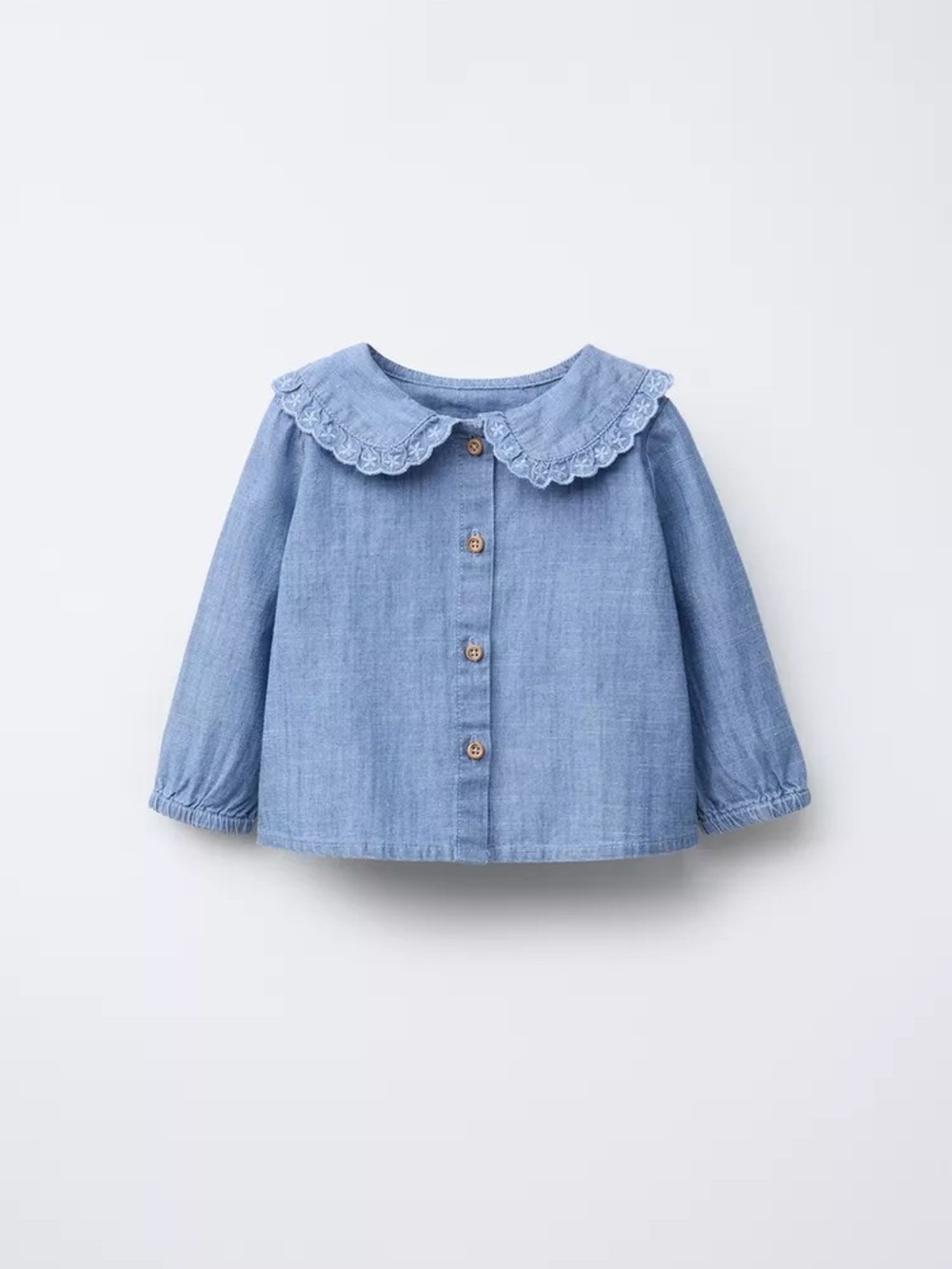 Zara chambray collared shirt - size 3-6 months